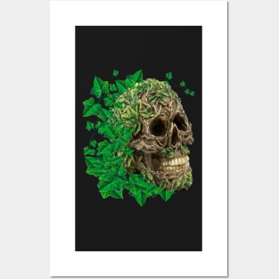 Unique Cool Tree Spirit Skull With Ivy Posters and Art